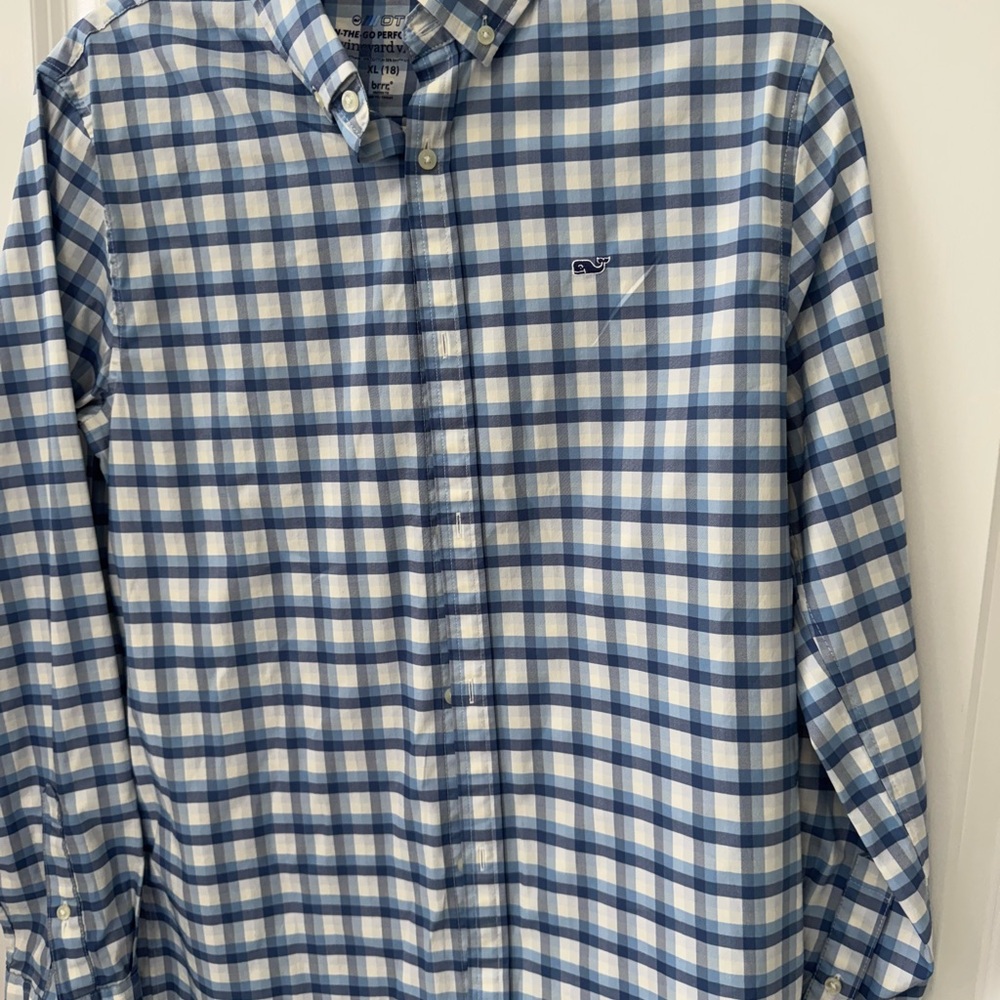 Blue Checkered Shirt vineyard vines
